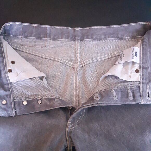 Levi Strauss 501 Straight Fit SZ 32x32 Light Grey Button Up Jeans - Picture 7 of 15